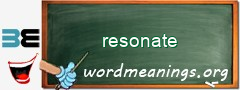 WordMeaning blackboard for resonate